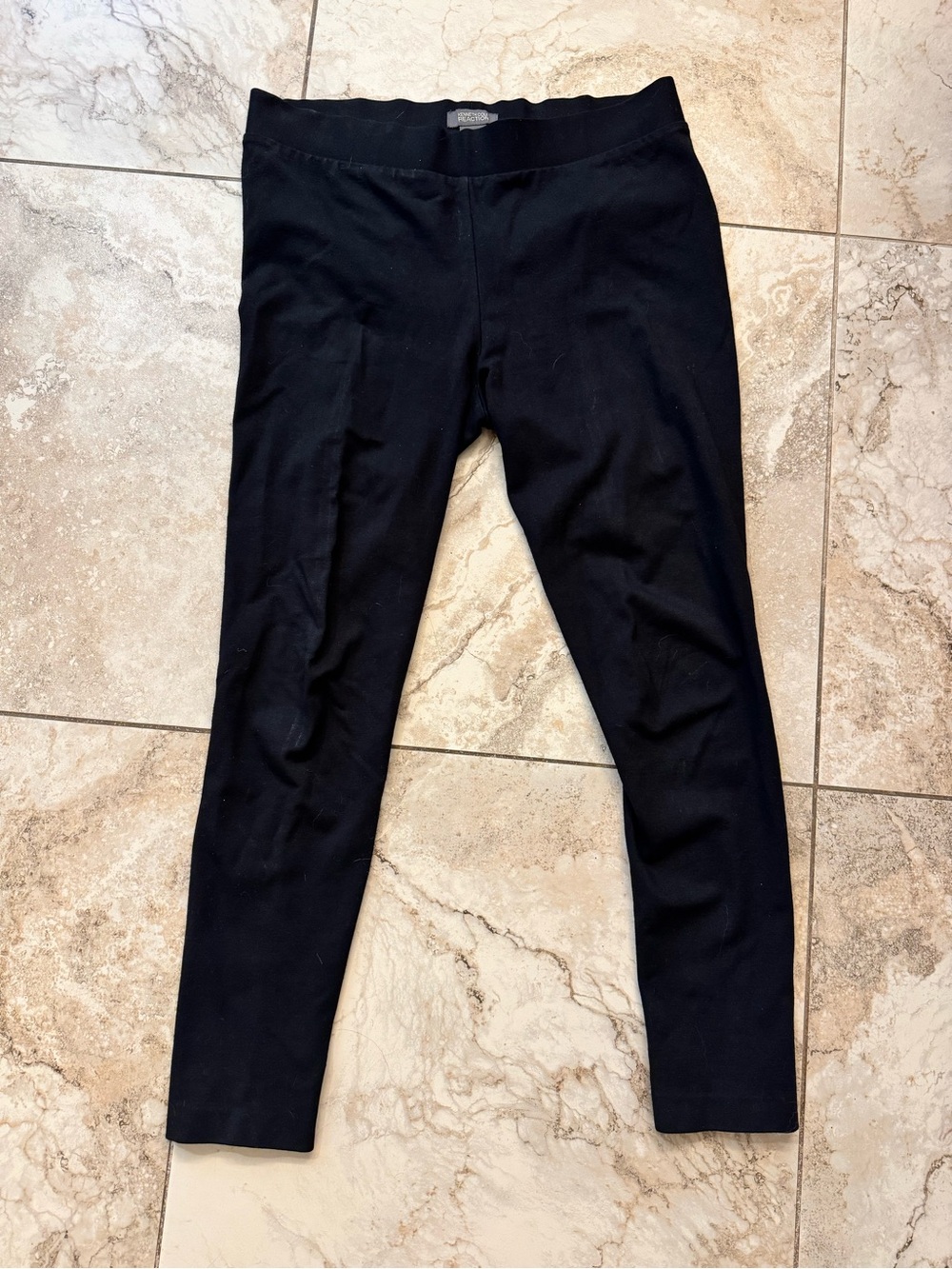 Kenneth Cole Black Leggings with Logo Waistband